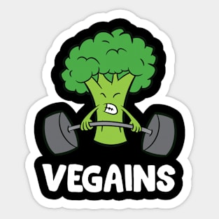 Weightlifting Broccoli Vegains Funny Broccoli Sticker